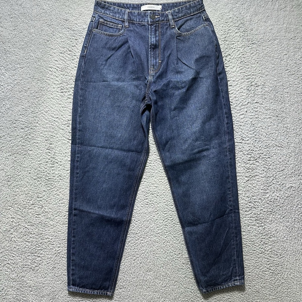 Hidden Jeans Women's Blue Denim Mom Jean Medium Wash Pockets Size 27 Balloon Leg